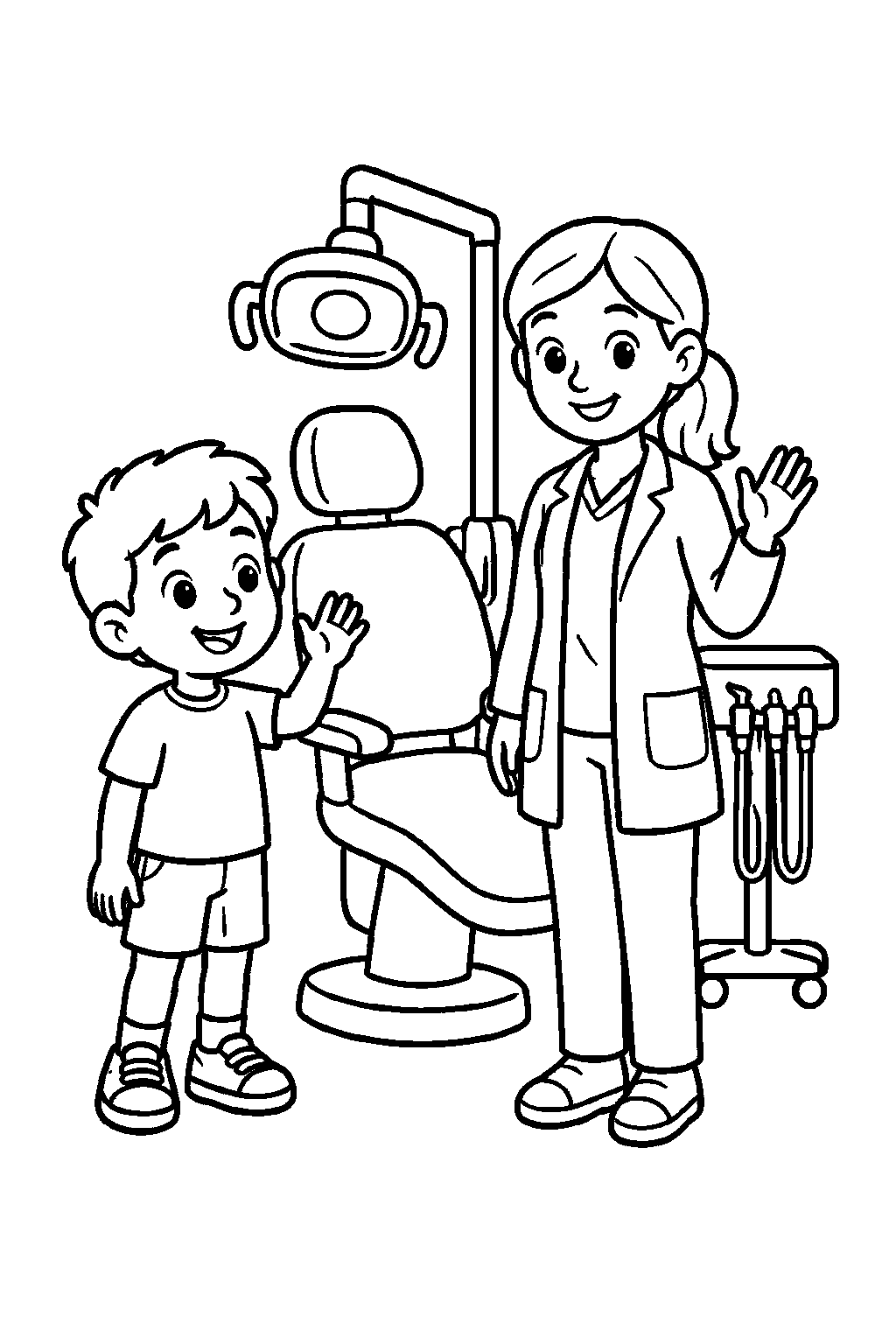 A Friendly Hello dental coloring page