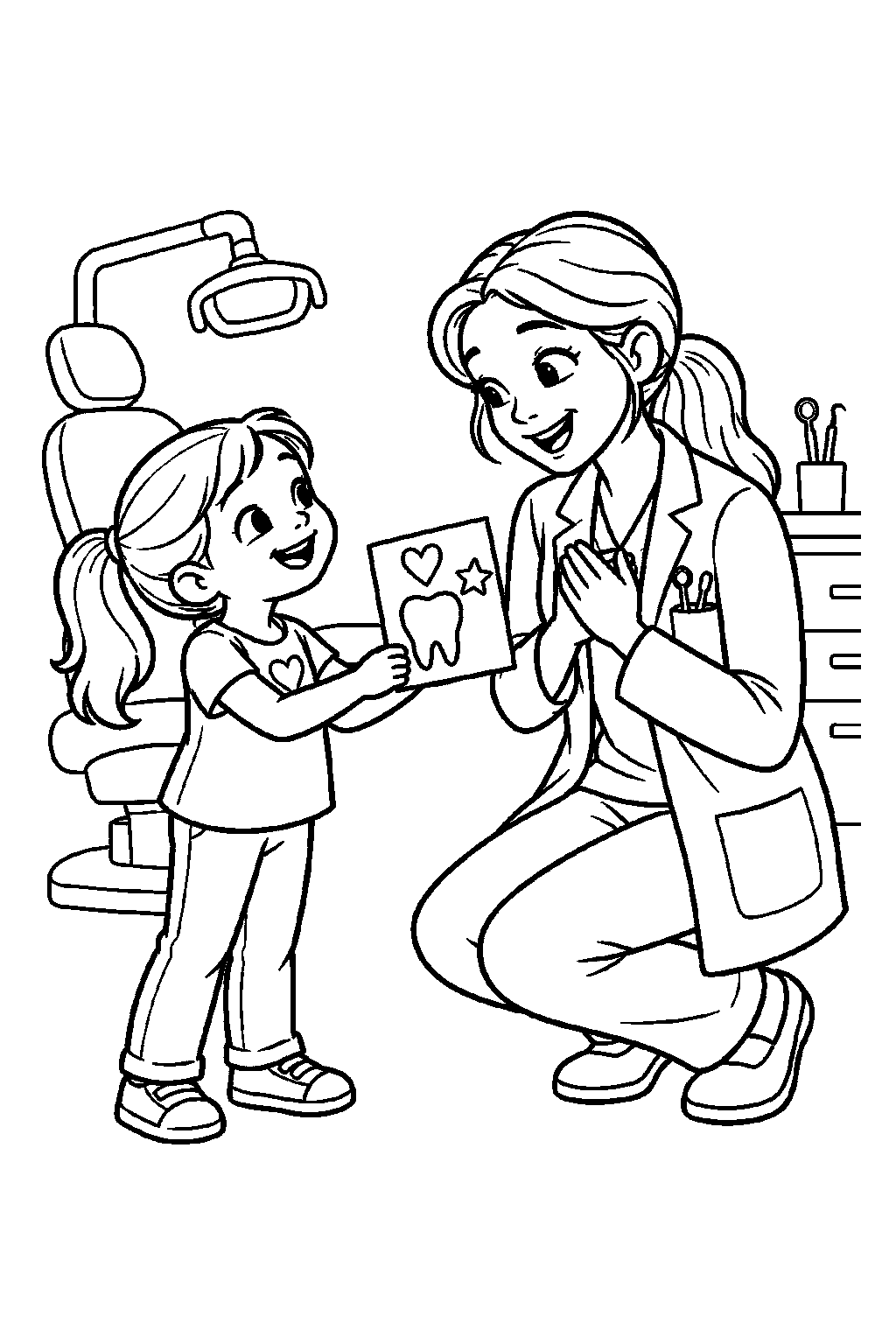 Handmade Card dental coloring page