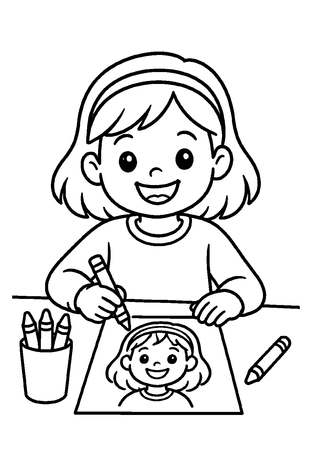 Smile Self Portrait dental coloring page