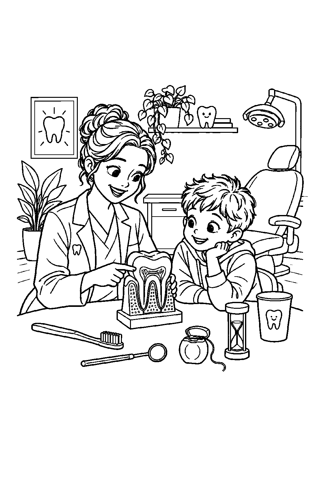 Office Discovery Table dental coloring page