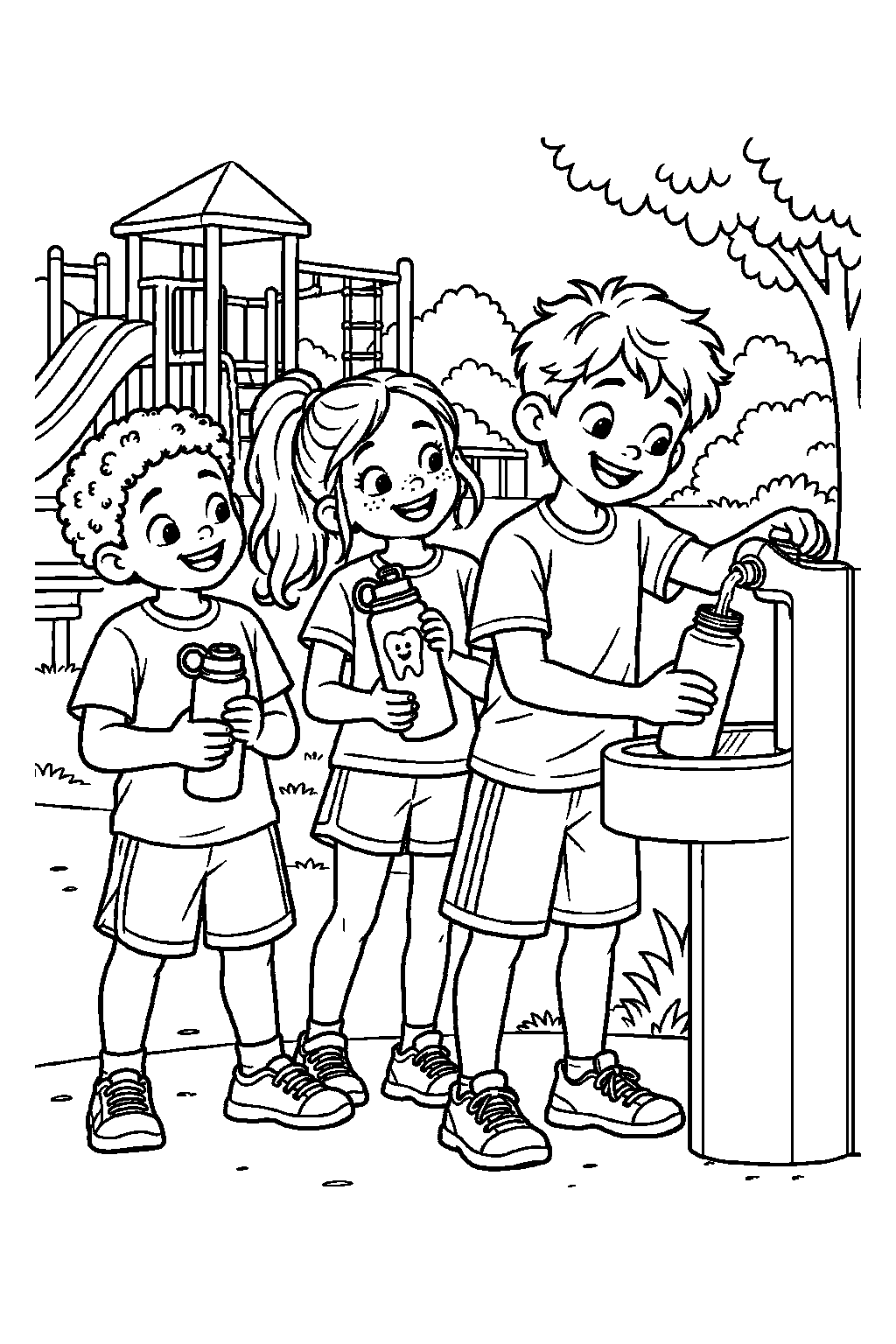 Water Break dental coloring page